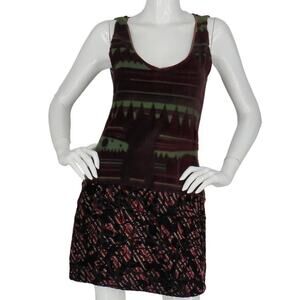 Vintage Custo Barcelona Geometric Pop Art Velvet Y2K Mini Dress